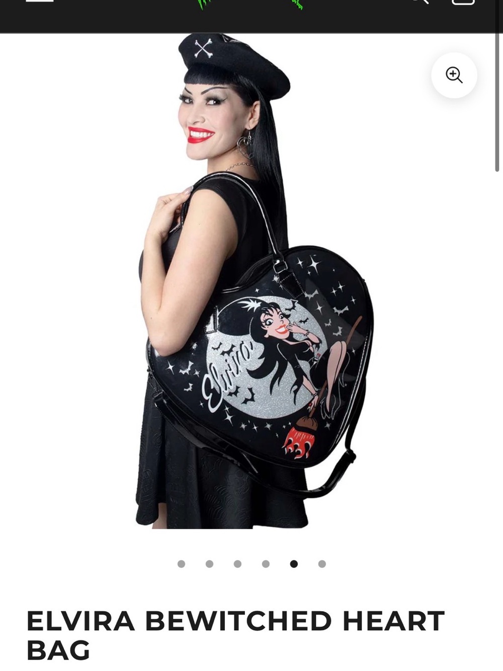 Elvira Bewitched Heart Tote